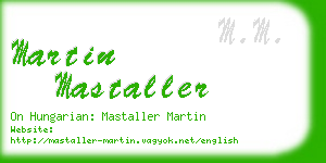 martin mastaller business card